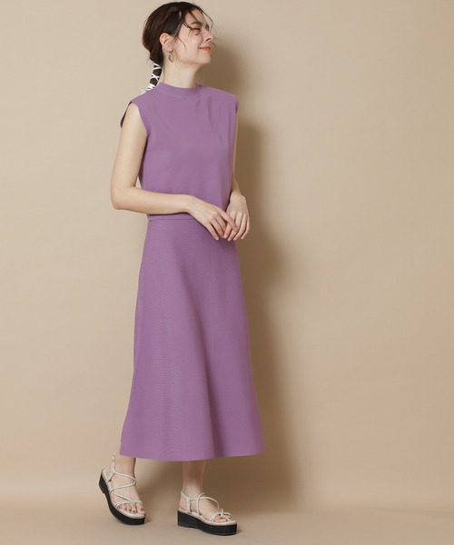 N.（N. Natural Beauty Basic）（エヌエヌナチュラルビューティーベーシック）の「◆ハイネックノースリーブセットアップ（ワンピース・レディース・パープル/ブラウン/グリーン/グレイッシュベージュ・MEDIUM）」の7枚目の写真