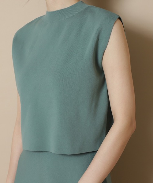 N.（N. Natural Beauty Basic）（エヌエヌナチュラルビューティーベーシック）の「◆ハイネックノースリーブセットアップ（ワンピース・レディース・パープル/ブラウン/グリーン/グレイッシュベージュ・MEDIUM）」の12枚目の写真