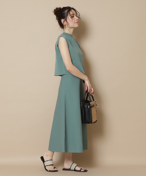 N.（N. Natural Beauty Basic）（エヌエヌナチュラルビューティーベーシック）の「◆ハイネックノースリーブセットアップ（ワンピース・レディース・パープル/ブラウン/グリーン/グレイッシュベージュ・MEDIUM）」の9枚目の写真