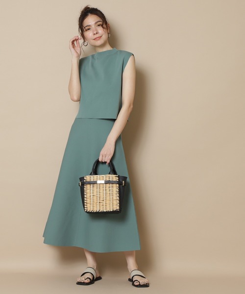 N.（N. Natural Beauty Basic）（エヌエヌナチュラルビューティーベーシック）の「◆ハイネックノースリーブセットアップ（ワンピース・レディース・パープル/ブラウン/グリーン/グレイッシュベージュ・MEDIUM）」の8枚目の写真