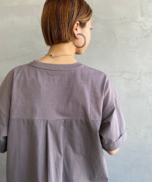 UNIVERSAL OVERALL（ユニバーサルオーバーオール）の「[UNIVERSAL OVERALL/ユニバーサルオーバーオール] 別注 マキシ丈素材切り替えワンピース（ワンピース・レディース・ブラック/ライトカーキ/チャコール・F）」の14枚目の写真