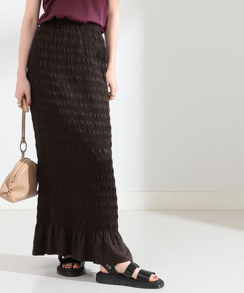 Ray BEAMS（レイビームス）の「Ray BEAMS / サテン シャーリング スカート（スカート・レディース・ダークブラウン/イエロー系その他5・ONE SIZE）」の3枚目の写真