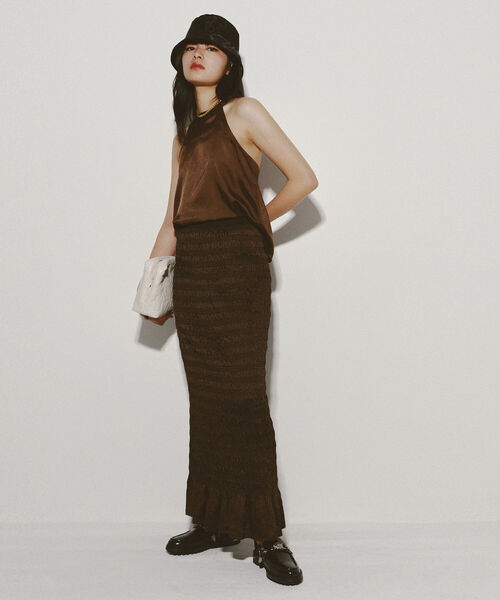 Ray BEAMS（レイビームス）の「Ray BEAMS / サテン シャーリング スカート（スカート・レディース・ダークブラウン/イエロー系その他5・ONE SIZE）」の14枚目の写真