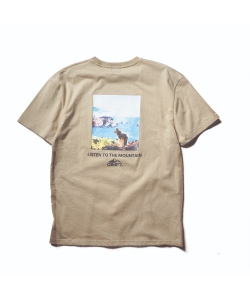 CAMP7(キャンプセブン)の「《CAMP7》PRINT TEE(Tシャツ/カットソー・メンズ・ブラック/ベージュ/カーキ/ホワイト・LARGE/X-LARGE/MEDIUM)」の4枚目の写真