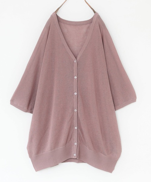 n'OrLABEL（ノアールレーベル）の「【機能素材】『五分袖ドルマンカーディガン』（カーディガン/ボレロ・レディース・グリーン/ラベンダー/グレー/ベージュ/ブラック/グレイッシュベージュ/ネイビー/イエロー/ブルー/ピンク/グレイッシュブルー/ミント/スモークピンク/ピーコックグリーン系/ピンク系/オレンジ・FREE）」の14枚目の写真