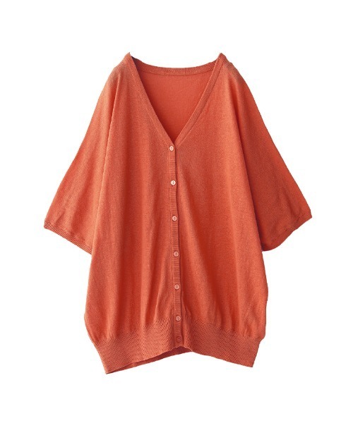 n'OrLABEL（ノアールレーベル）の「【機能素材】『五分袖ドルマンカーディガン』（カーディガン/ボレロ・レディース・グリーン/ラベンダー/グレー/ベージュ/ブラック/グレイッシュベージュ/ネイビー/イエロー/ブルー/ピンク/グレイッシュブルー/ミント/スモークピンク/ピーコックグリーン系/ピンク系/オレンジ・FREE）」の16枚目の写真