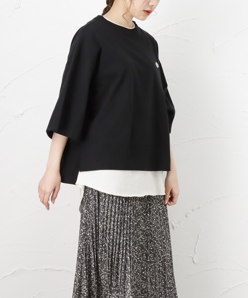 Dickies(ディッキーズ)の「Dickies ディッキーズ レイヤードが楽しめるアンサンブル 七分袖Tシャツ(Tシャツ/カットソー・レディース・ブラック/ベージュ/カーキ/オレンジ・フリー)」の9枚目の写真