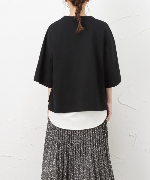Dickies(ディッキーズ)の「Dickies ディッキーズ レイヤードが楽しめるアンサンブル 七分袖Tシャツ(Tシャツ/カットソー・レディース・ブラック/ベージュ/カーキ/オレンジ・フリー)」の12枚目の写真