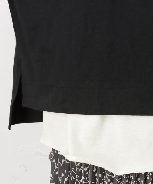 Dickies(ディッキーズ)の「Dickies ディッキーズ レイヤードが楽しめるアンサンブル 七分袖Tシャツ(Tシャツ/カットソー・レディース・ブラック/ベージュ/カーキ/オレンジ・フリー)」の15枚目の写真