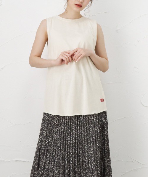 Dickies(ディッキーズ)の「Dickies ディッキーズ レイヤードが楽しめるアンサンブル 七分袖Tシャツ(Tシャツ/カットソー・レディース・ブラック/ベージュ/カーキ/オレンジ・フリー)」の19枚目の写真