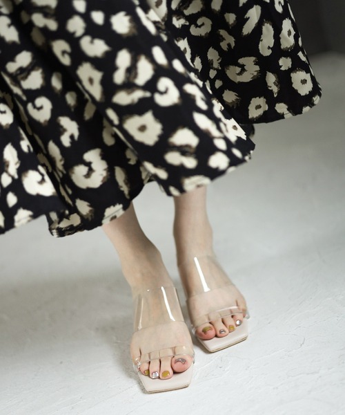 SESTO（セスト）の「サークルクリアヒールのスクエアトゥミュール（サンダル・レディース・ベージュ/ゴールド/アイボリー/ミント・LL/3L/S/M/L）」の6枚目の写真