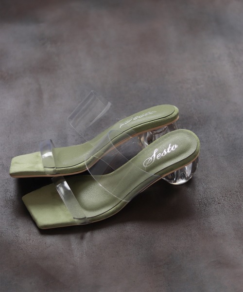 SESTO（セスト）の「サークルクリアヒールのスクエアトゥミュール（サンダル・レディース・ベージュ/ゴールド/アイボリー/ミント・LL/3L/S/M/L）」の18枚目の写真