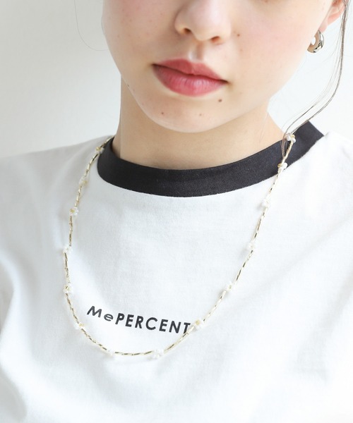 Me%(ミィパーセント)の「タケビーズマルチストラップ(ネックレス・レディース・ホワイト/サックスブルー/ブラック・FREE)」の6枚目の写真
