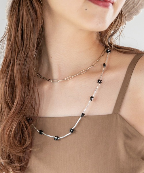 Me%(ミィパーセント)の「タケビーズマルチストラップ(ネックレス・レディース・ホワイト/サックスブルー/ブラック・FREE)」の13枚目の写真