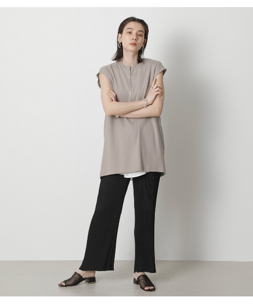 crie conforto（クリーコンフォルト）の「スリムプリーツパンツ（スラックス・レディース・ライトグレー/ブラック・SMALL/MEDIUM/LARGE）」の15枚目の写真