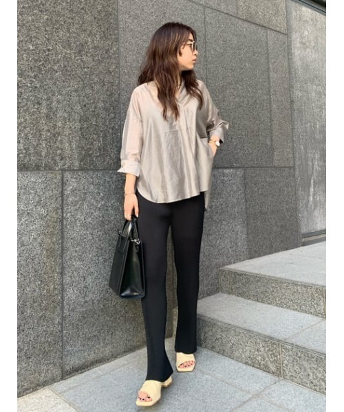 crie conforto（クリーコンフォルト）の「スリムプリーツパンツ（スラックス・レディース・ライトグレー/ブラック・SMALL/MEDIUM/LARGE）」の22枚目の写真