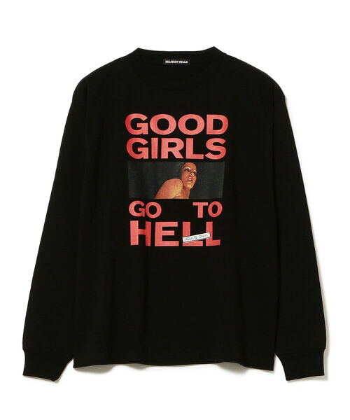 Delivery Hells(デリバリーヘルズ)の「Delivery Hells / 地獄 ロングスリーブ Tシャツ(Tシャツ/カットソー・メンズ・ホワイト/ブラック・MEDIUM/X-LARGE/LARGE)」の2枚目の写真
