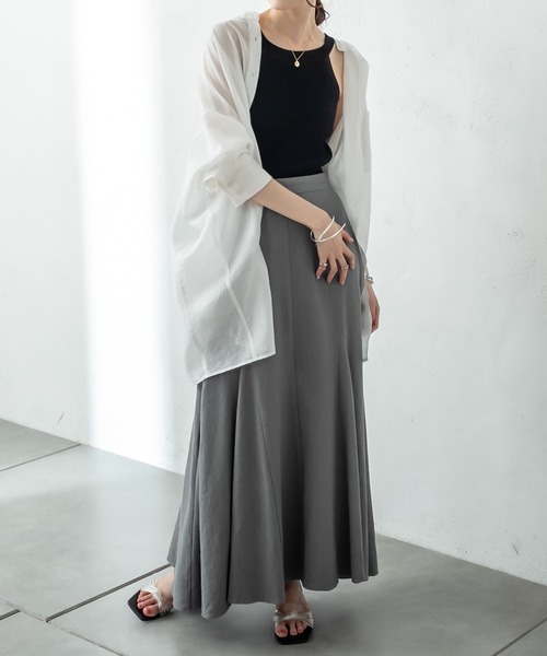 mystic(ミスティック)の「パネルマーメイドスカート(スカート・レディース・チャコールグレー/アイボリー・1/2)」の14枚目の写真