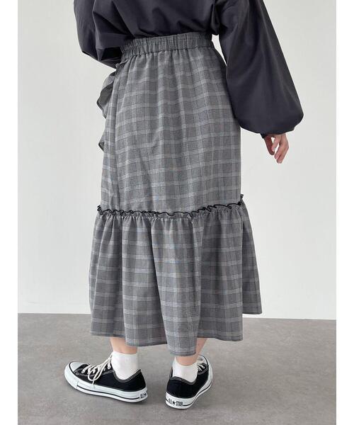 SLURR(スラ―)の「チェックフリルロングスカート(スカート・レディース・チェック・FREE)」の21枚目の写真