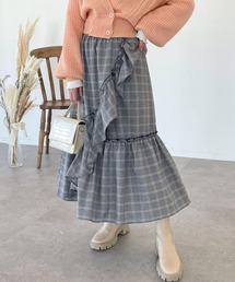 SLURR | チェックフリルロングスカート(スカート)