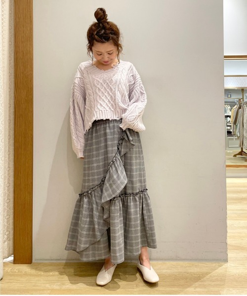 SLURR(スラ―)の「チェックフリルロングスカート(スカート・レディース・チェック・FREE)」の13枚目の写真
