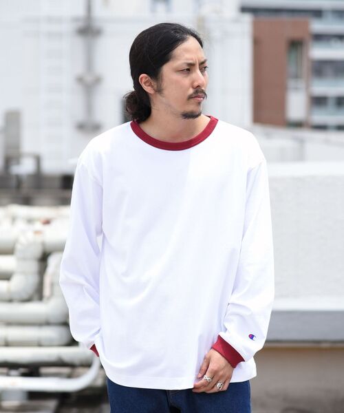 Champion（チャンピオン）の「【WEB限定/SHIPS別注】Champion: リンガー ロングスリーブ Tシャツ (ロンT)（Tシャツ/カットソー・メンズ・チャコールグレー/ブラック/オフホワイト/ブルー・SMALL/MEDIUM/LARGE/X-LARGE）」の9枚目の写真