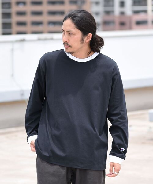 Champion（チャンピオン）の「【WEB限定/SHIPS別注】Champion: リンガー ロングスリーブ Tシャツ (ロンT)（Tシャツ/カットソー・メンズ・チャコールグレー/ブラック/オフホワイト/ブルー・SMALL/MEDIUM/LARGE/X-LARGE）」の18枚目の写真