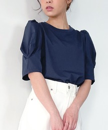 パフスリーブ」に該当するトップス（ブルー・ネイビー/青色系