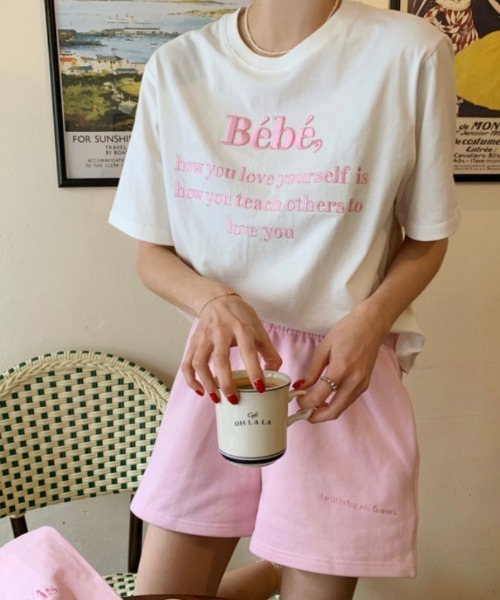 MANGROVE(マングローブ)の「Bebeロゴ刺繍Tシャツ(Tシャツ/カットソー・レディース・ホワイト/ネイビー/ナチュラル/ブラック/グレー/パープル・FREE)」の10枚目の写真