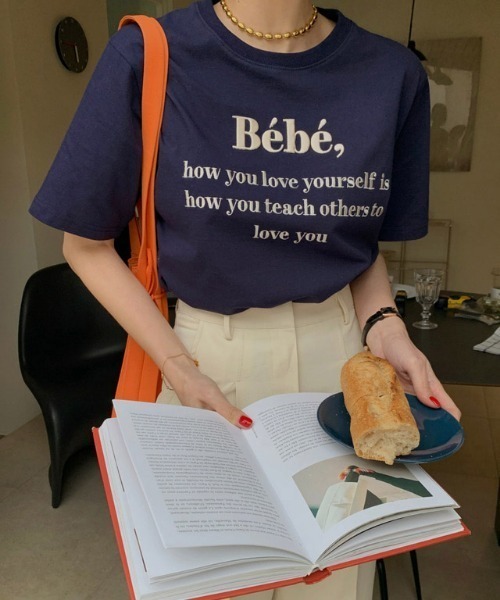 MANGROVE(マングローブ)の「Bebeロゴ刺繍Tシャツ(Tシャツ/カットソー・レディース・ホワイト/ネイビー/ナチュラル/ブラック/グレー/パープル・FREE)」の17枚目の写真