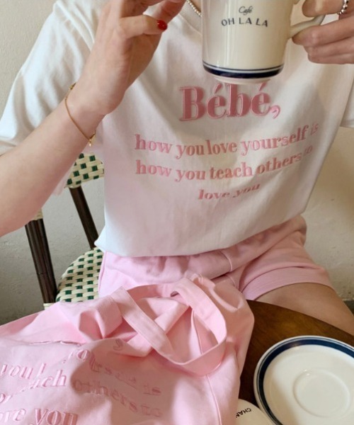 MANGROVE(マングローブ)の「Bebeロゴ刺繍Tシャツ(Tシャツ/カットソー・レディース・ホワイト/ネイビー/ナチュラル/ブラック/グレー/パープル・FREE)」の8枚目の写真