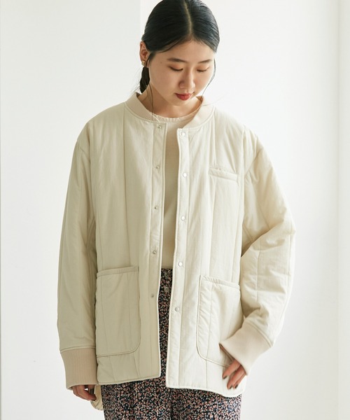 cardo fabrica（カルドファブリカ）の「100/2ブロード エボダウンキルティングジャケット（ブルゾン・レディース・ブルー/ミント/キナリ・FREE）」の9枚目の写真