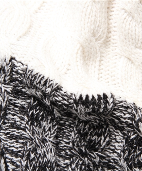 DISCOAT（ディスコート）の「【Discoat】配色ケーブルプルオーバー（ニット/セーター・レディース・オフホワイト/キャメル/グレー・ﾌﾘ-）」の4枚目の写真