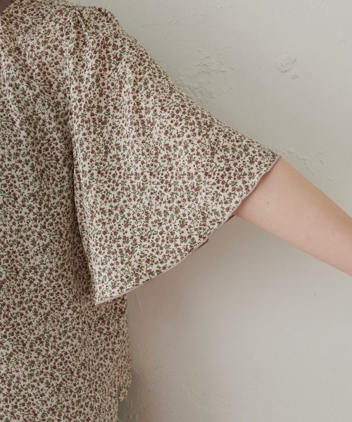 natural couture（ナチュラルクチュール）の「パール釦ポイントバイカラーフレア5分袖ブラウス（シャツ/ブラウス・レディース・アイボリー/カーキ/ピンクベージュ/その他1/その他2/その他3・FREE）」の11枚目の写真