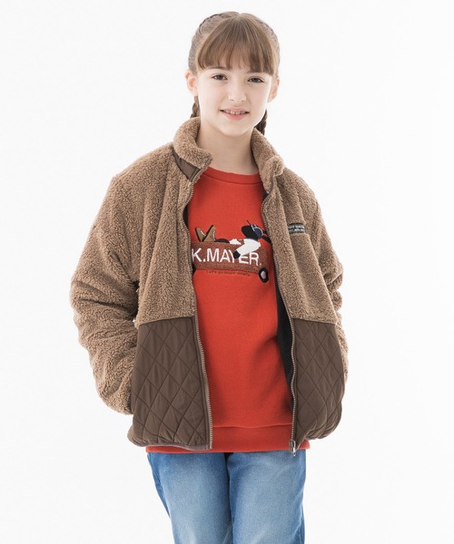 KRIFF MAYER Kid's Collection（クリフメイヤーキッズコレクション）の「モコキルトJK（ブルゾン・キッズ・グレー/カーキ/ブラック/ブラウン・160/140/150/130/120/170）」の10枚目の写真