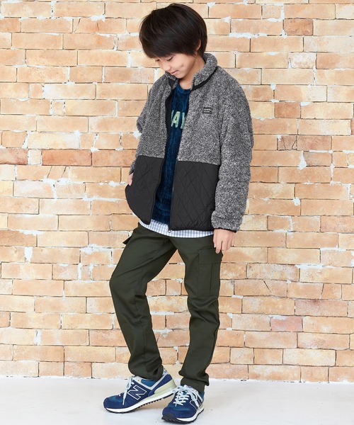 KRIFF MAYER Kid's Collection（クリフメイヤーキッズコレクション）の「モコキルトJK（ブルゾン・キッズ・グレー/カーキ/ブラック/ブラウン・160/140/150/130/120/170）」の13枚目の写真
