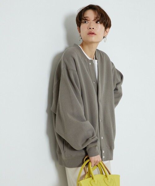 FREAK'S STORE(フリークスストア)の「▽【WEB限定】ヘビーウェイト裏起毛スナップカーディガン(スウェット・レディース・ライトグレー/ブラック/グレー/レッド/ブルー/ナチュラル/イエロー/ラベンダー/サックスブルー・フリ-)」の20枚目の写真
