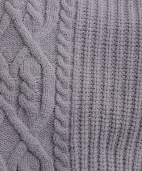 Andemiu（アンデミュウ）の「ショートケーブルニット227895（ニット/セーター・レディース・オフホワイト/ブルー/ボルドー・FREE）」の12枚目の写真