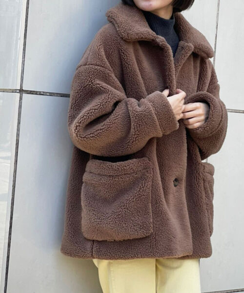 BeAMS DOT(ビームスドット)の「【WEB限定】BeAMS DOT / 襟付き ビッグボアジャケット(ブルゾン・レディース・ホワイト系その他5/ブラウン系その他4・FREE)」の14枚目の写真