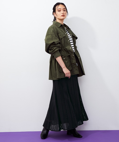 ADAM ET ROPE'(アダムエロペ)の「インドレースパネルスカート(スカート・レディース・ブラック/ダークブラウン・36/38)」の15枚目の写真
