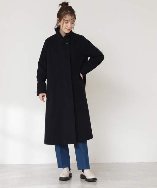 N.（N. Natural Beauty Basic）（エヌエヌナチュラルビューティーベーシック）の「【S Size Line】◆ウールパイルステンカラーコート（ステンカラーコート・レディース・ネイビー/モカ/ナチュラル・SMALL/MEDIUM）」の12枚目の写真