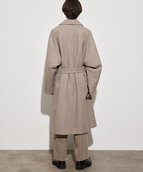 JUNRED（ジュンレッド）の「ウーリーニットオーバーガウンコート（チェスターコート・メンズ・ブラウン/ベージュ系その他/ブラック・L/M/S）」の17枚目の写真