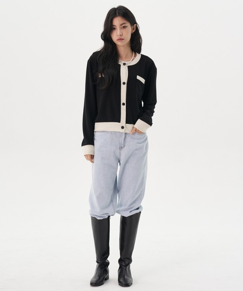 FEKETE（フェケテ）の「FEKETE MADE BICOLOR CHIC CARDIGAN（カーディガン/ボレロ・レディース・ホワイト/ブラック・FREE）」の8枚目の写真