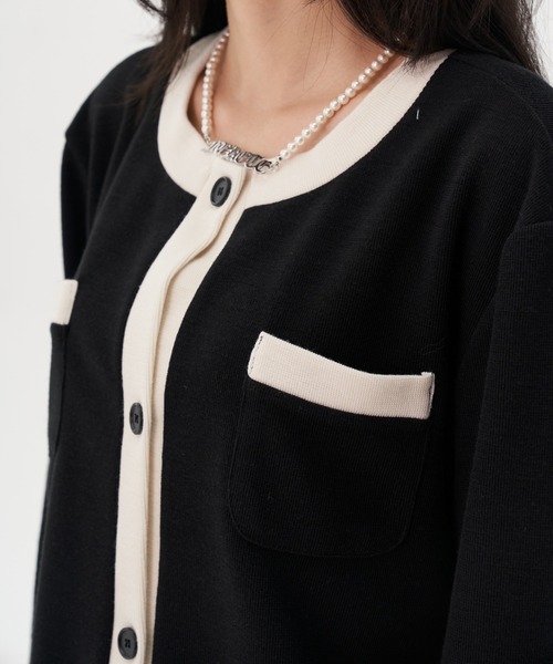FEKETE（フェケテ）の「FEKETE MADE BICOLOR CHIC CARDIGAN（カーディガン/ボレロ・レディース・ホワイト/ブラック・FREE）」の14枚目の写真