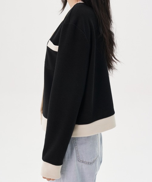 FEKETE（フェケテ）の「FEKETE MADE BICOLOR CHIC CARDIGAN（カーディガン/ボレロ・レディース・ホワイト/ブラック・FREE）」の6枚目の写真