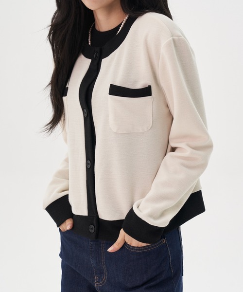 FEKETE（フェケテ）の「FEKETE MADE BICOLOR CHIC CARDIGAN（カーディガン/ボレロ・レディース・ホワイト/ブラック・FREE）」の22枚目の写真