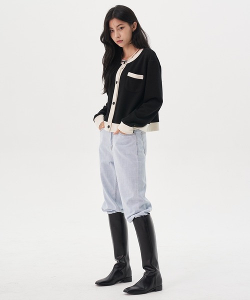 FEKETE（フェケテ）の「FEKETE MADE BICOLOR CHIC CARDIGAN（カーディガン/ボレロ・レディース・ホワイト/ブラック・FREE）」の9枚目の写真