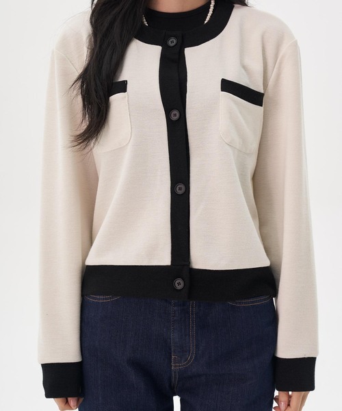 FEKETE（フェケテ）の「FEKETE MADE BICOLOR CHIC CARDIGAN（カーディガン/ボレロ・レディース・ホワイト/ブラック・FREE）」の20枚目の写真