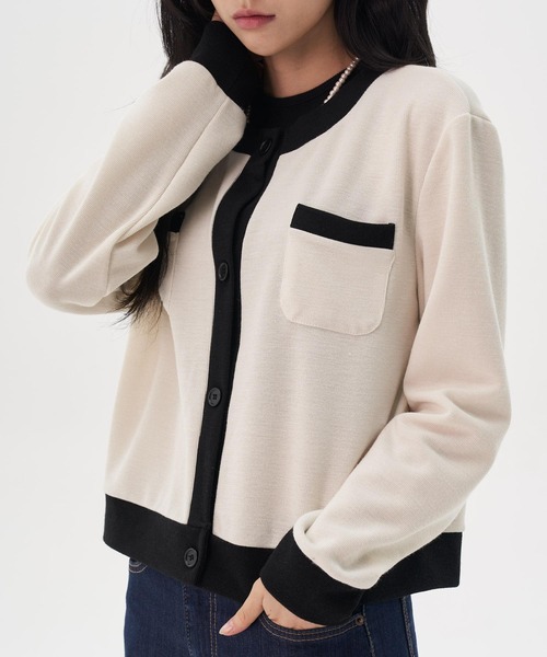 FEKETE（フェケテ）の「FEKETE MADE BICOLOR CHIC CARDIGAN（カーディガン/ボレロ・レディース・ホワイト/ブラック・FREE）」の21枚目の写真