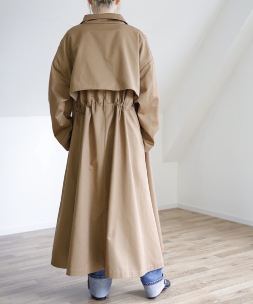 UNFIELD（アンフィールド）の「【UNFIELD スタンドカラーBigトレンチ】（トレンチコート・レディース・ブラック/ベージュ/ライトベージュ・FREE）」の12枚目の写真